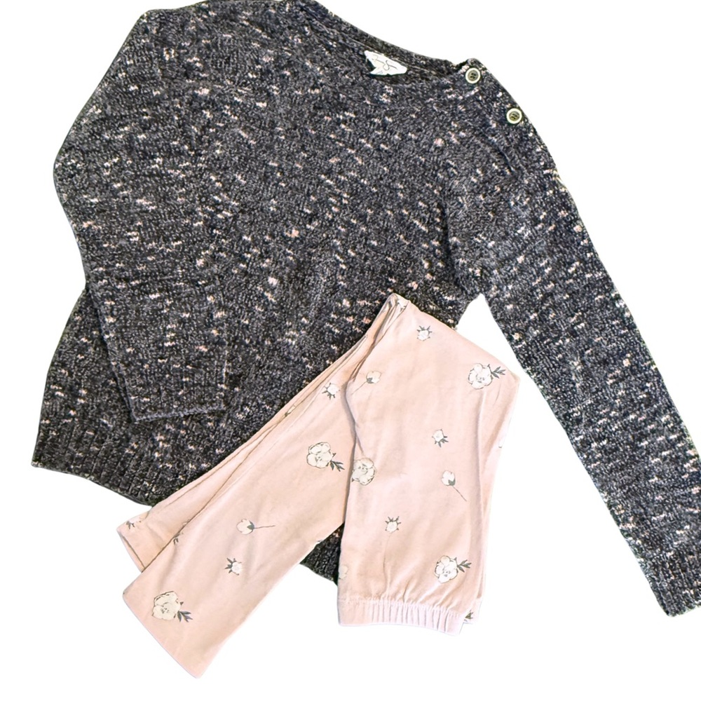 Jessica Simpson Charcoal and Blush Knit Set